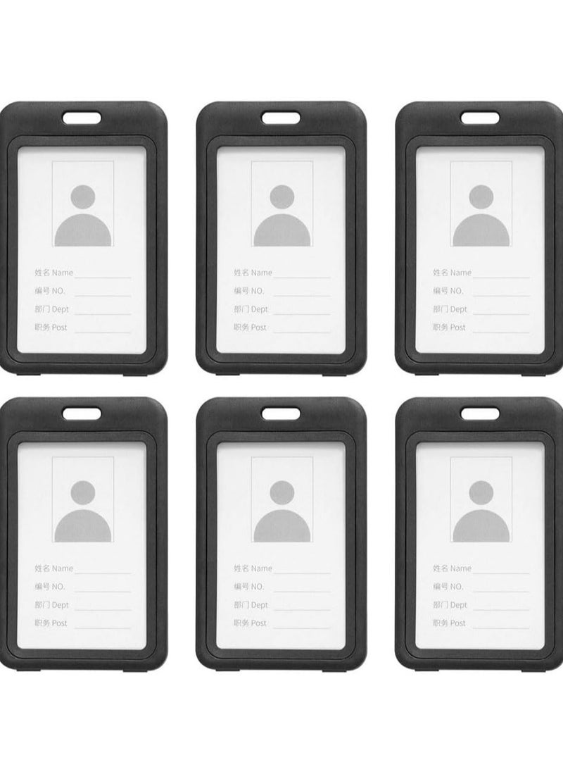 Oasisgalore - 6 Pcs Double-Sided Transparent Vertical ID Badge Holders for Office and School - Image 1