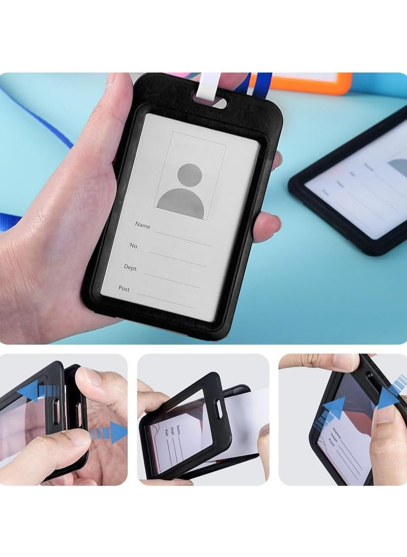Oasisgalore - 6 Pcs Double-Sided Transparent Vertical ID Badge Holders for Office and School - Image 1