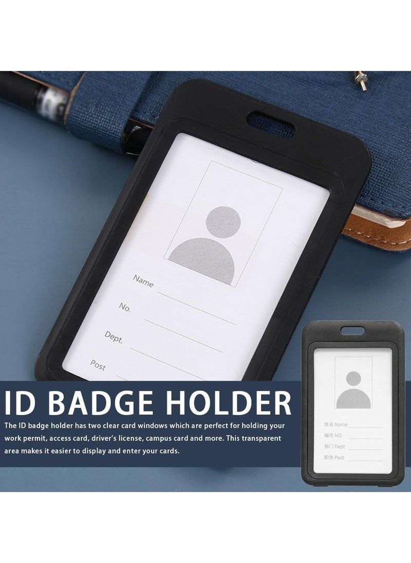 Oasisgalore - 6 Pcs Double-Sided Transparent Vertical ID Badge Holders for Office and School - Image 1
