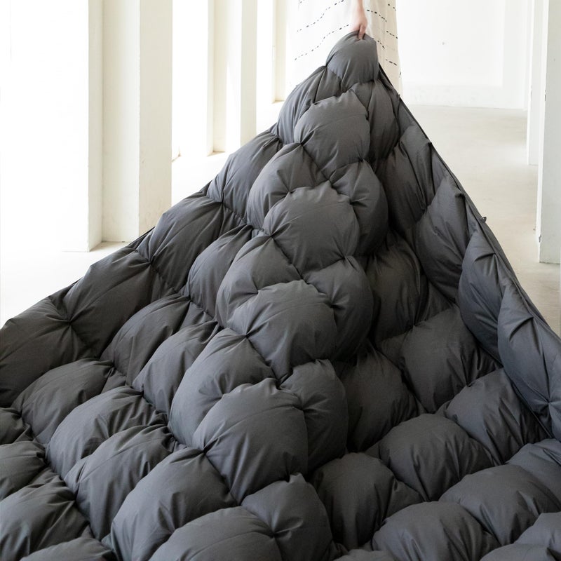 KAKABELL Pinch Pleat Goose Down Feathers Fiber Comforter FullQueen Size All SeasonUltra Soft and Cozy Noiseless Duvet Insert with Egyptian Cotton Blend CoverFluffy Warm Comforter Grey90X90