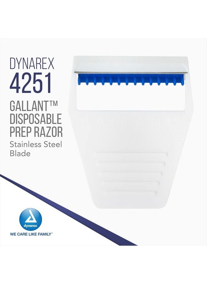 Dynarex Gallant Disposable Prep Razors, Used before ECG and other Procedures, Disposable Razors with Open Design, Ergonomic Surgical Prep Razors, 1 Box of 50 Razors  - Image 2