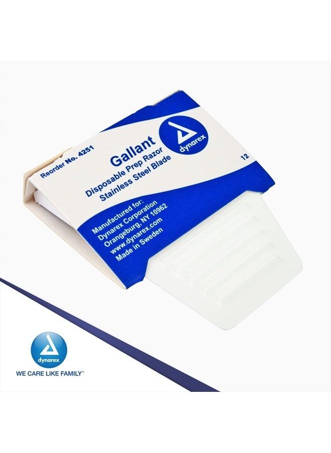 Gallant Disposable Prep Razors, Used before ECG and other Procedures, Disposable Razors with Open Design, Ergonomic Surgical Prep Razors, 1 Box of 50 Razors