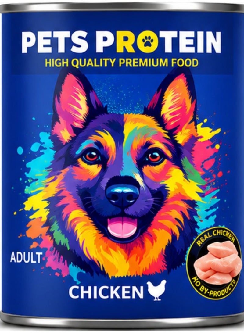 Pets Protein Adult Wet Dog Food with Chicken 400g Pack of 6 Cans Pets Zone - Image 3