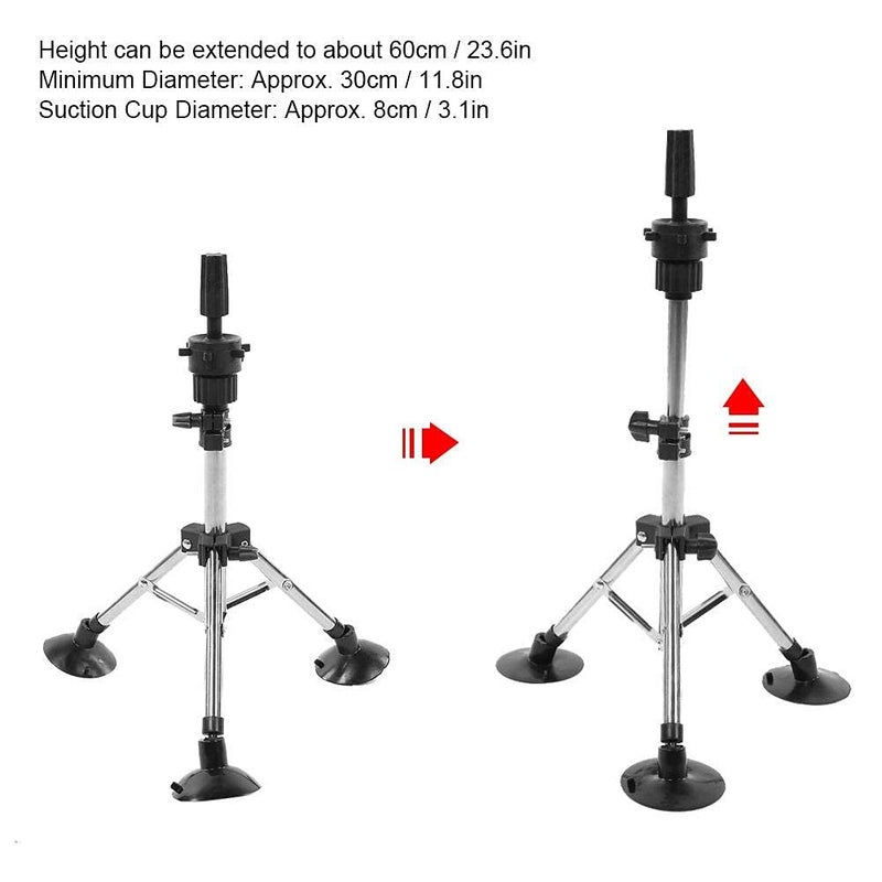 comfrt Wig Head Stand, Adjustable Training Mannequin Tripod, Hairdressing False Head Mold Stand Bracket for Hairstyling, for Trainees and Mentors (Silver) - Image 2