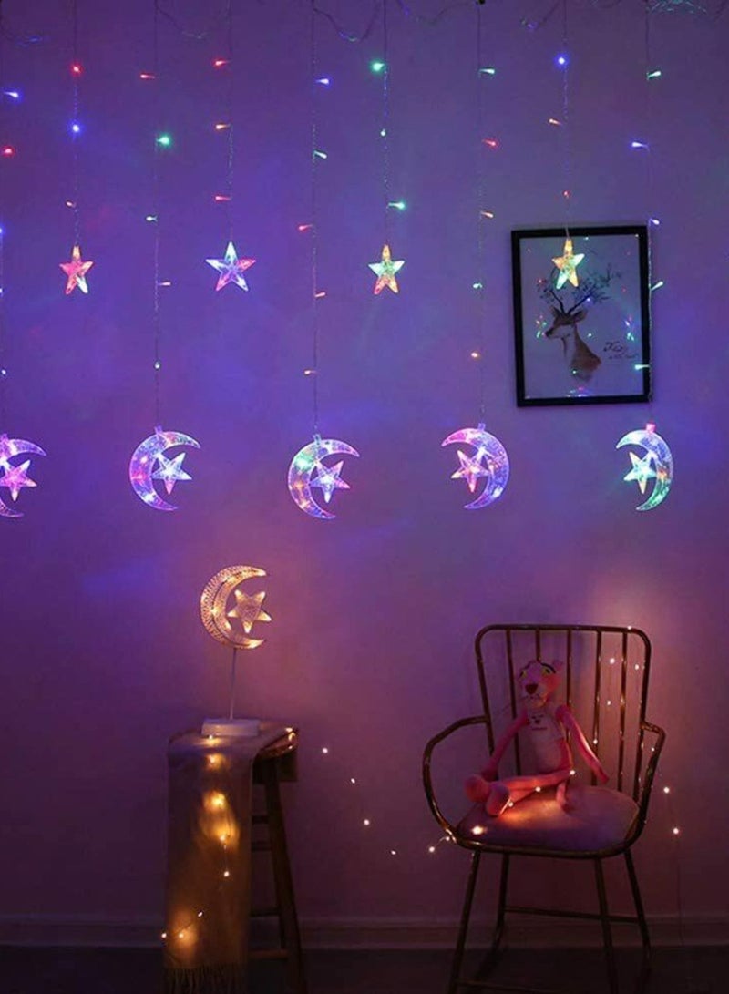 يوويل 3.5M RGB ضوء رمضان للديكور المنزلي ضوء LED على شكل نجمة وقمر للديكور الداخلي والخارجي، ضوء زخرفي يعمل متعدد الأوضاع 8 أوضاع - Image 1