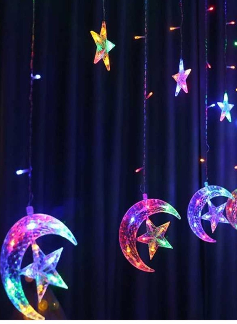 يوويل 3.5M RGB ضوء رمضان للديكور المنزلي ضوء LED على شكل نجمة وقمر للديكور الداخلي والخارجي، ضوء زخرفي يعمل متعدد الأوضاع 8 أوضاع - Image 3