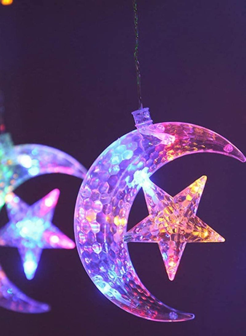 يوويل 3.5M RGB ضوء رمضان للديكور المنزلي ضوء LED على شكل نجمة وقمر للديكور الداخلي والخارجي، ضوء زخرفي يعمل متعدد الأوضاع 8 أوضاع - Image 4