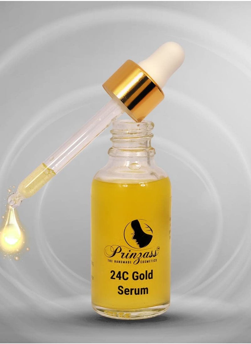 برينزاس لمستحضرات التجميل المصنوعة يدوياً مصل الذهب Prinzass 24C مع معزز الكولاجين لبشرة مشرقة وناعمة 30 مل مكونات طبيعية 100%  - Image 1