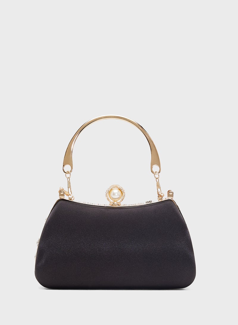 Khizana Silver Detailing Embellished Handle Bag - Image 2