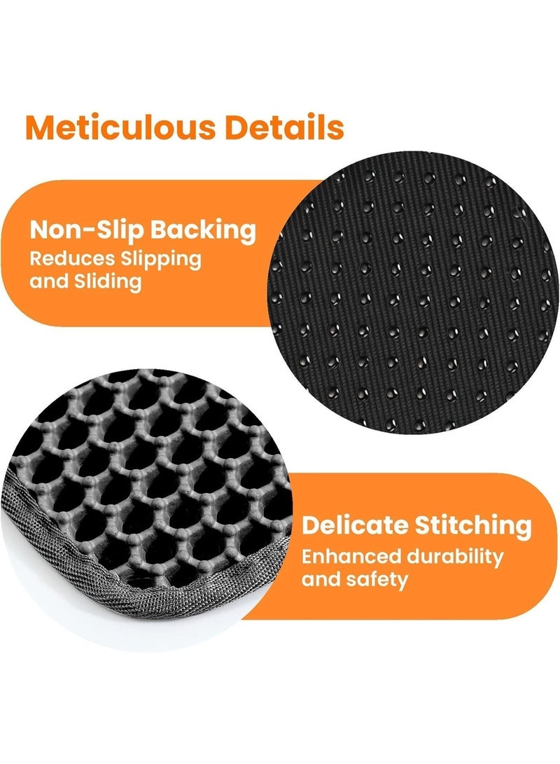 Neox Double Layer Honeycomb Cat Litter Tray Mat, Pet Litter Mat for Cats with Urine & Waterproof, Abrasion-Resistant, Non-Toxic Material for Litter Tray Area (60 x 45 cm Black) - Image 4