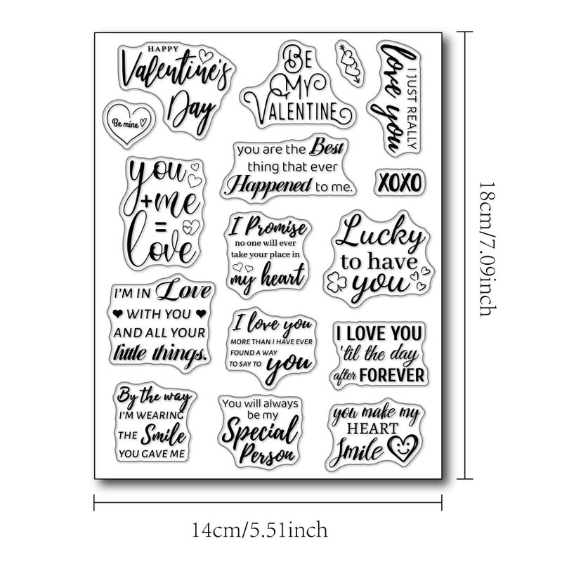 Arbuya Happy Valentine'S Day Sentiment Clear Stamps For Card Making Or Journaling  Valentines Day Sayings Verses Phrase Silicone Stamps For Journals Scrapbooking Paper Crafts Decoration - Image 2