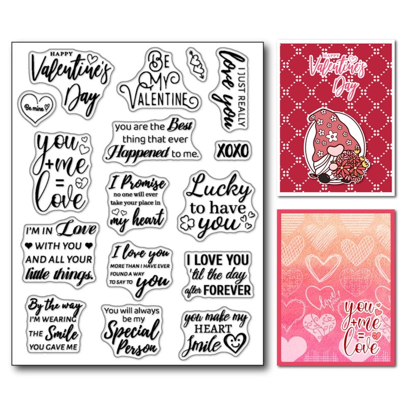 Arbuya Happy Valentine'S Day Sentiment Clear Stamps For Card Making Or Journaling  Valentines Day Sayings Verses Phrase Silicone Stamps For Journals Scrapbooking Paper Crafts Decoration - Image 1