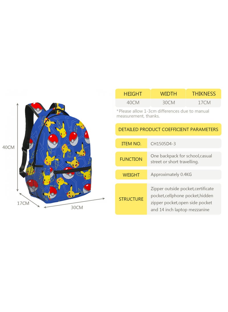 Pokemon Pikachu Cartoon Backpack Student School Bag  - Image 2