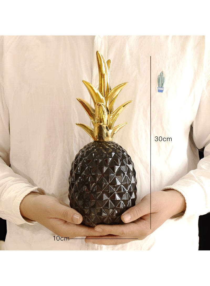 ineapple Figurines Resin Pineapple Statue Artificial Fruit Figurines Ornament for Wedding Centerpiece Home Office Tabletop Decor  - Image 2
