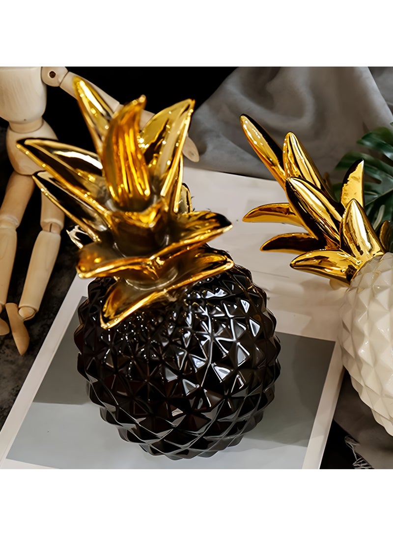 ineapple Figurines Resin Pineapple Statue Artificial Fruit Figurines Ornament for Wedding Centerpiece Home Office Tabletop Decor  - Image 3