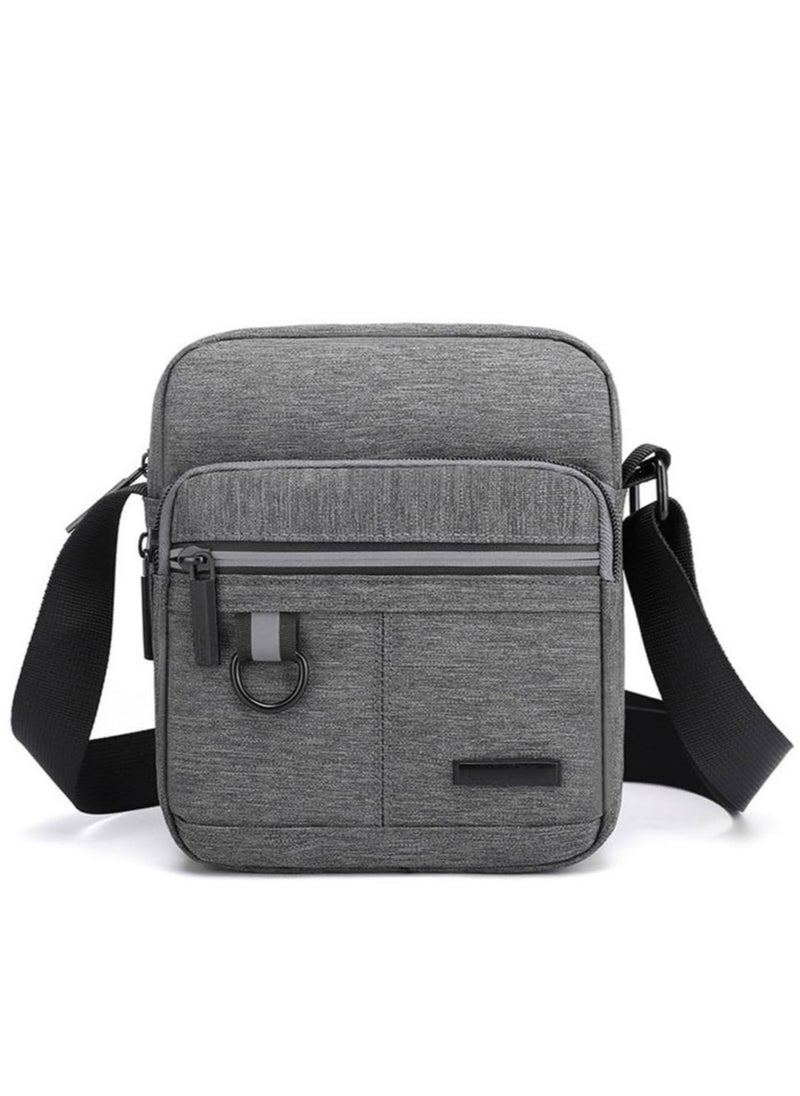 SYOSI - Multifunctional Men Canvas Messenger Shoulder Bag with Multiple Pockets for Business Travel School Office (Gray) - Image 1