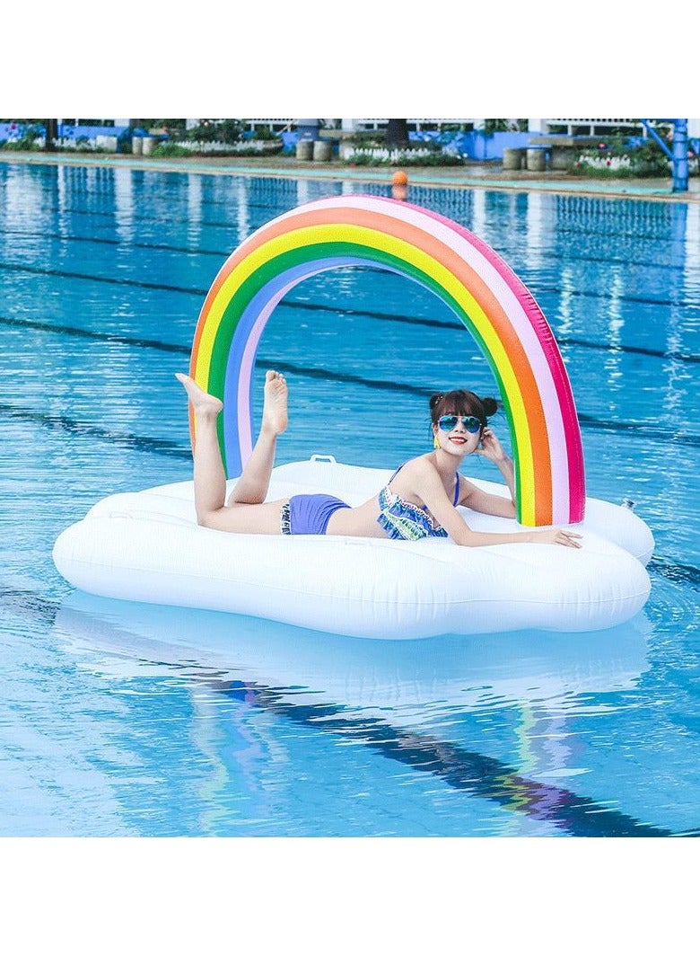 عام الكبار نفخ المياه العائمة الصف خاتم السباحة نفخ جبل ، عارضة قوس قزح سحابة العائمة الصف ، سميكة نفخ الحياة العوامة 200 سنتيمتر - Image 2