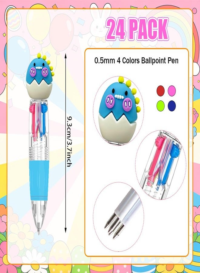 BAISDY 24Pcs Mini Easter Pens Bulk, Cute Fun Bunny Egg Retractable 4-in-1 Ballpoint Pens - Image 2