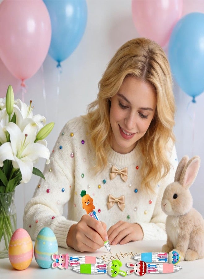 BAISDY 24Pcs Mini Easter Pens Bulk, Cute Fun Bunny Egg Retractable 4-in-1 Ballpoint Pens - Image 4