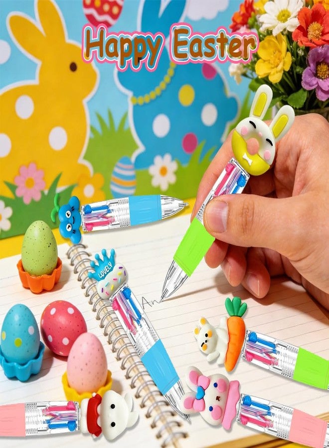 BAISDY 24Pcs Mini Easter Pens Bulk, Cute Fun Bunny Egg Retractable 4-in-1 Ballpoint Pens - Image 5