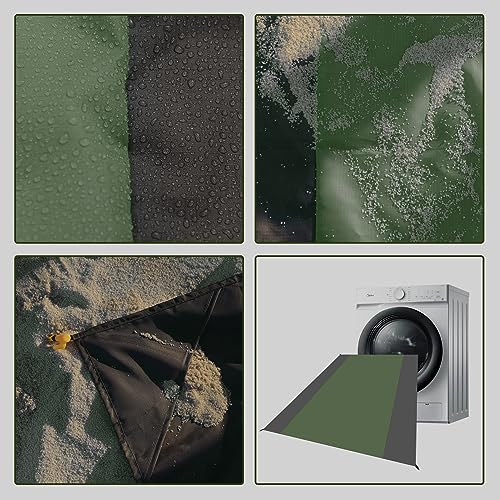 Wind Tour Waterproof Camping Tarp Lightweight Multifunctional Tent Footprint for Camping, Hiking Backpacking, Compact Tent Tarp Ground Sheet Mat for Ground or Under Tent（78.7" x 82.7" | Dark Green） - Image 5