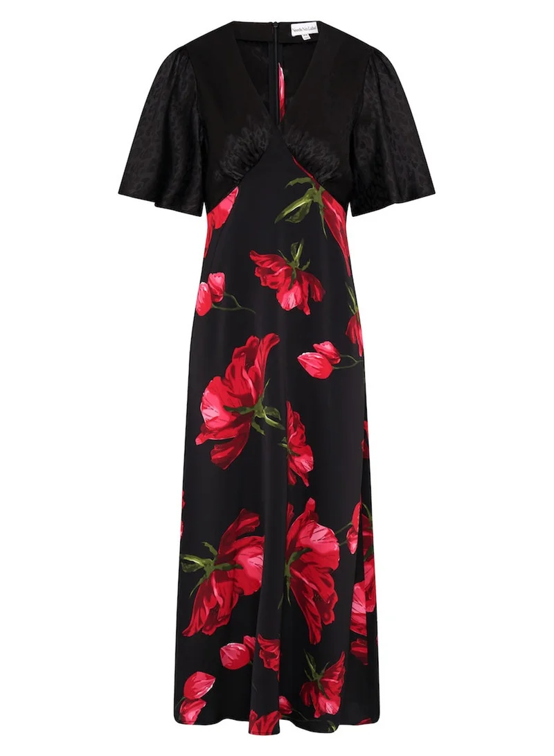 Needs No Label  Red Floral Animal Mix Midi Dress for Women | Best Price UAE