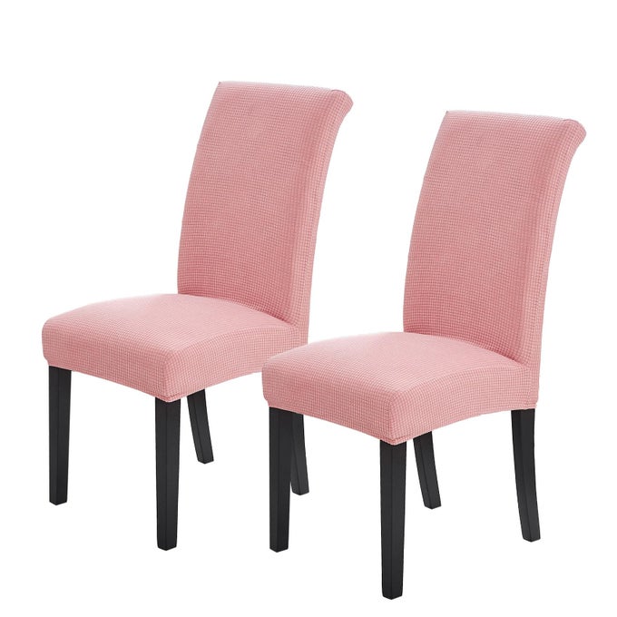 Chair Covers for Dining Room Set of 2Dining Chair Slipcovers Stretch Dining Room Chair Covers Seat ProtectorWashable Parsons Chair Cover for HomeBanquetDusty Pink2 Pack