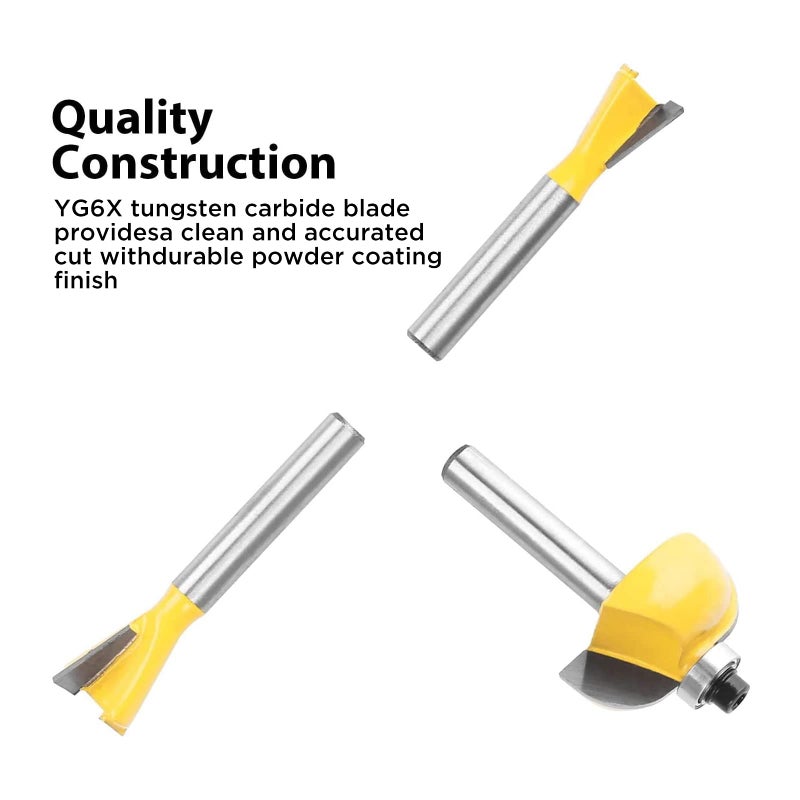 Kowood 24X Router Bits Set 1/4 Inch Shank Made Of 45# Carbon Steel C3 Alloy Blade For Professional Woodworking - Image 4