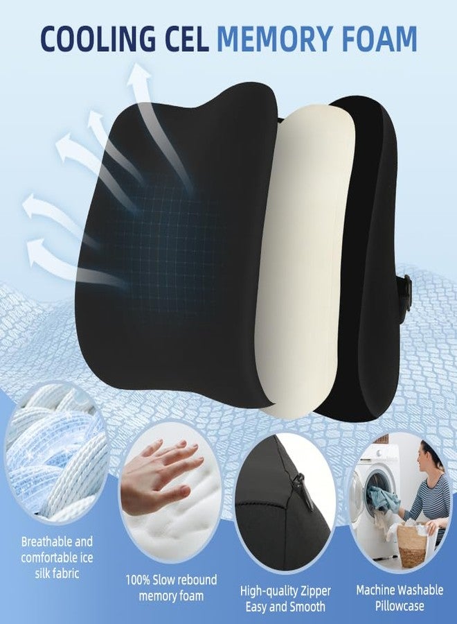 Panduo Lumbar Support Pillow for Office Chair, Memory Foam Lumbar Pillow for Lower Back Pain Relief (xiaoyaokaoblack) - Image 2