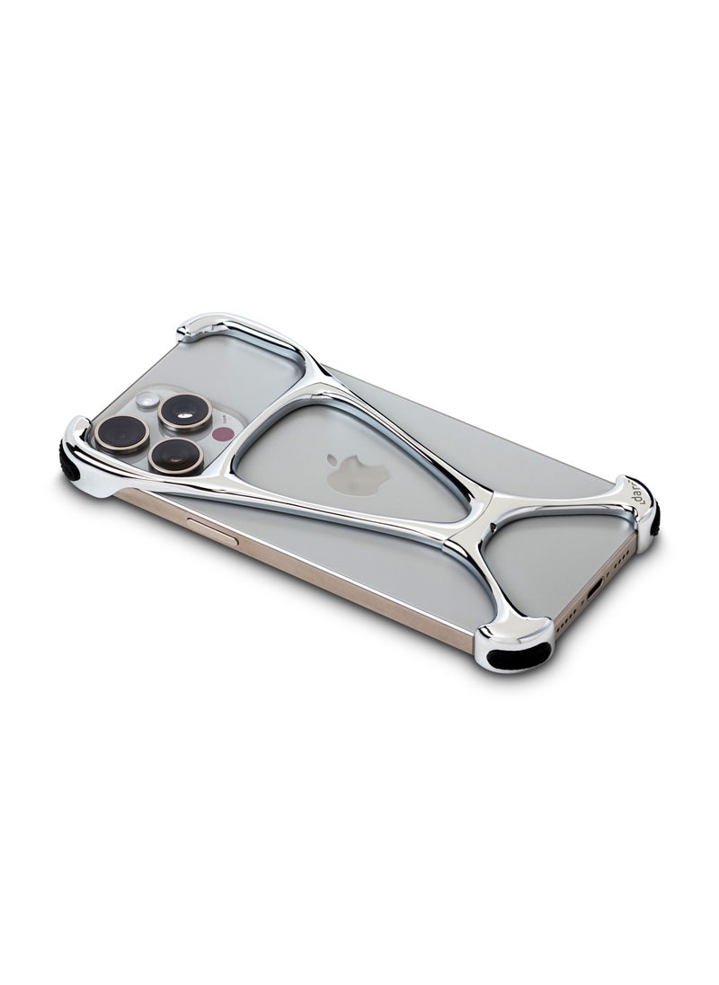 darc iPhone 13 Pro Max Slim and Lightweight Stainless Steel Case in Matte Silver Color  - Image 2