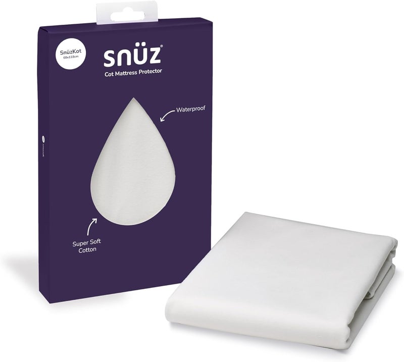 Snuz Snüz Kot Waterproof Mattress Protector | Super Soft and Absorbent | Barrier against Dust Mites | Infant/Baby/Toddler | Size: 118x68cm - Image 1
