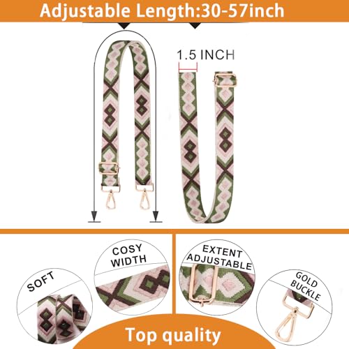 S-Jacorry Purse Strap Replacement Crossbody Wide Shoulder Strap Adjustable Canvas Straps Handbag Strap Replacement Belts - Image 3