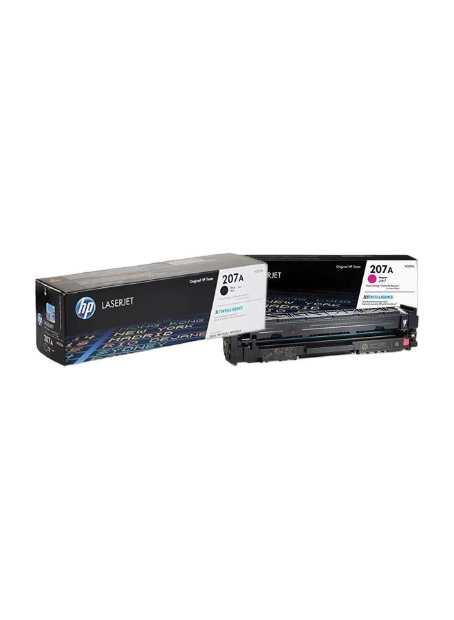 HP 207A Black Original LaserJet Toner Cartridge (W2210A), Works With HP LaserJet Pro M255, M282, M283 Printers Black & 207A Magenta Original LaserJet Toner Cartridge [W2213A] | Works with HP LaserJet Pro M255, M282, M283 Printers - Magenta Bundle - Image 1