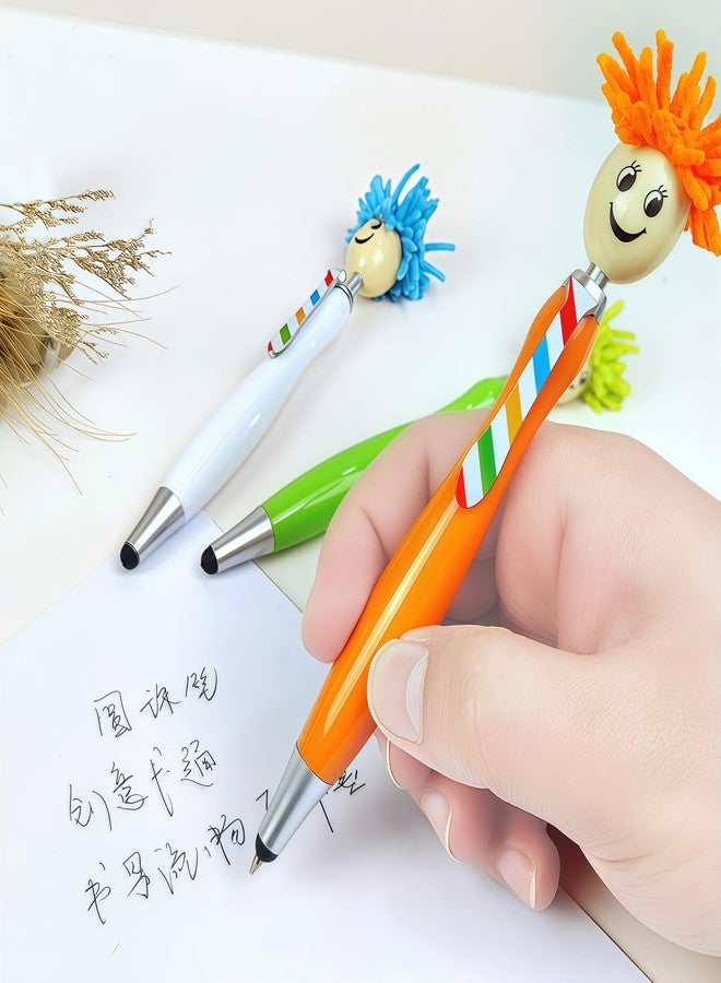 Oneshow Mop Head Ballpoint Pens, 30-Pack Creative and Fun Mop Topper Pens for Office Use, Stress-Relief Writing Pens with Plush Hair, Click Pen Portable Decorative Signing Pens for Adults - Image 3