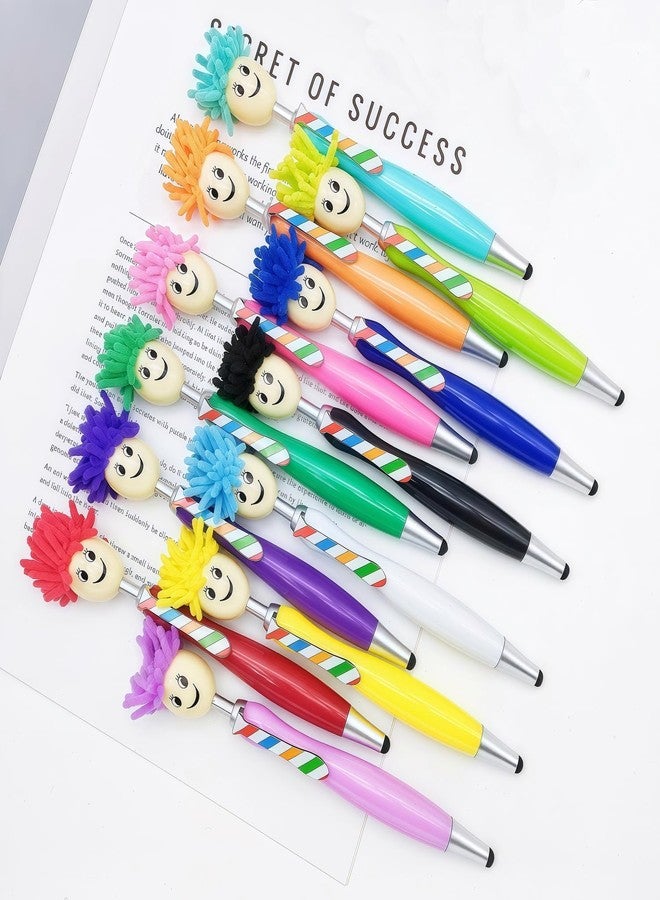 Oneshow Mop Head Ballpoint Pens, 30-Pack Creative and Fun Mop Topper Pens for Office Use, Stress-Relief Writing Pens with Plush Hair, Click Pen Portable Decorative Signing Pens for Adults - Image 4