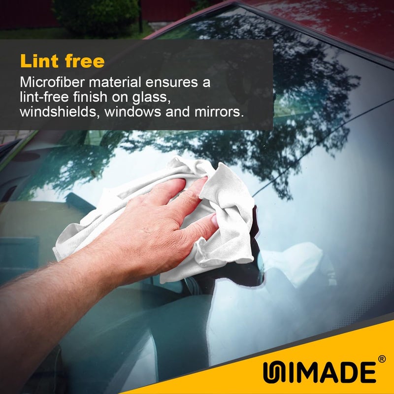UNIMADE Shop Rags, 100 Sheets Microfiber Cleaning Cloth Commercial Grade Washcloths Lint-Free Bulk Shops Towels for Cars Mechanic Restaurant Garage Housekeeping, 11"x 9", White - Image 5