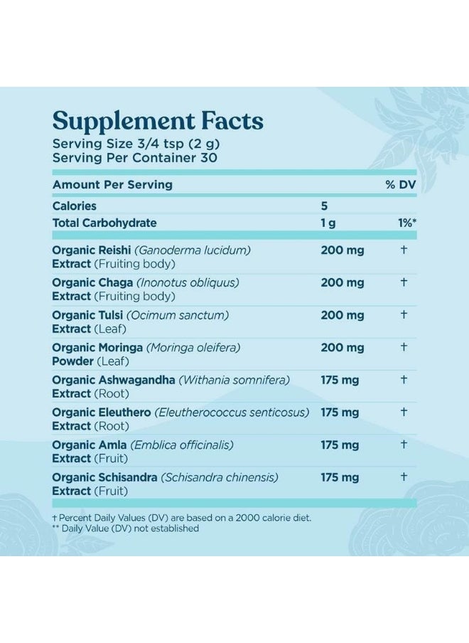 Adaptogen and Mushroom Blend Balance Mix by Four Sigmatic | Adaptogen Supplement with Ashwagandha, Moringa, Holy Basil, Reishi, Chaga and More | Natural Stress Relief and Immune Support Supplement