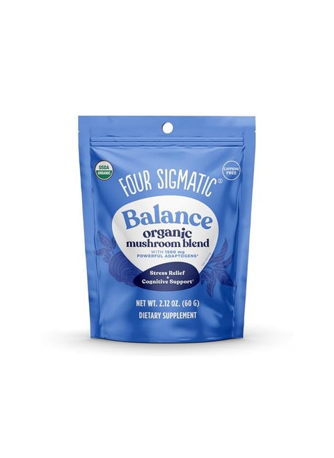 Adaptogen and Mushroom Blend Balance Mix by Four Sigmatic | Adaptogen Supplement with Ashwagandha, Moringa, Holy Basil, Reishi, Chaga and More | Natural Stress Relief and Immune Support Supplement