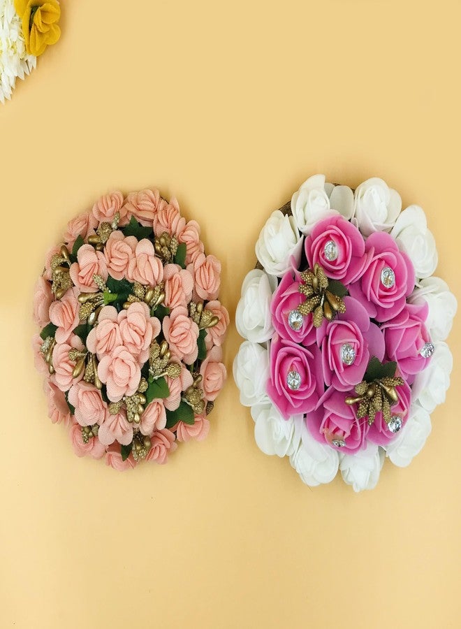 AROOMAN Full Juda Bun Hair Flower Gajra Combo for Wedding and Party - Image 3