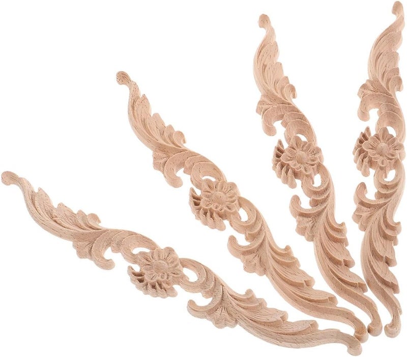 Fine detail MAGICLULU 4pcs Floral Wall Decals Modern Wall Decor Wooden Carving Overlays Outdoor Garden Edging Trim Upgraded general material Rack friendly Moisture proof Ventilated design Multi option design Indoor outdoor all-purpose fit Ready goods scheduled ship Various color options Universal design Carefully selected material Mountain region eligible ship Simple multifunctional build Connectable modular Small apartment fit Batch uniform stable quality Trendy budget practical design Global assorted color picks Space saving Widely used design Market aligned local stock General compatible practical design Modern warehouse management All-in-one local deliver plan Advanced minimal build - Image 1