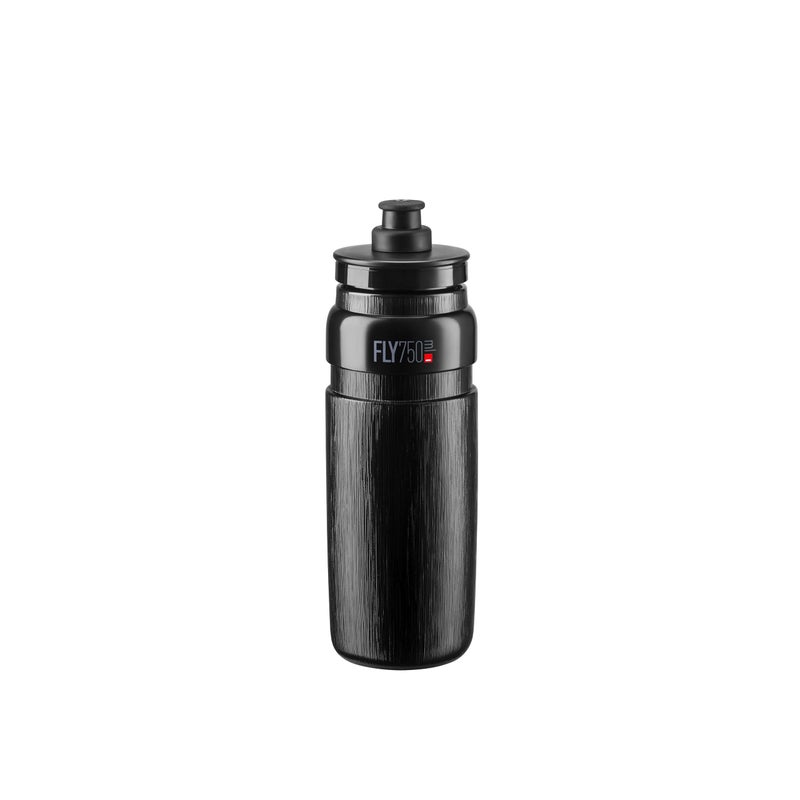 Elite Fly Tex Cycling Water Bottle 750ml â€“ Black â€“ Ultra-Lightweight, BPA-Free, Easy-Squeeze Sports Bottle for Road, MTB & Gravel - Image 1
