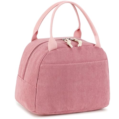 LEDAOU Lunch Box for Women Insulated Lunch Bag Corduroy Lunch Tote Bags Leakproof Cooler Lunch Case for Travel Work Picnic - Image 1