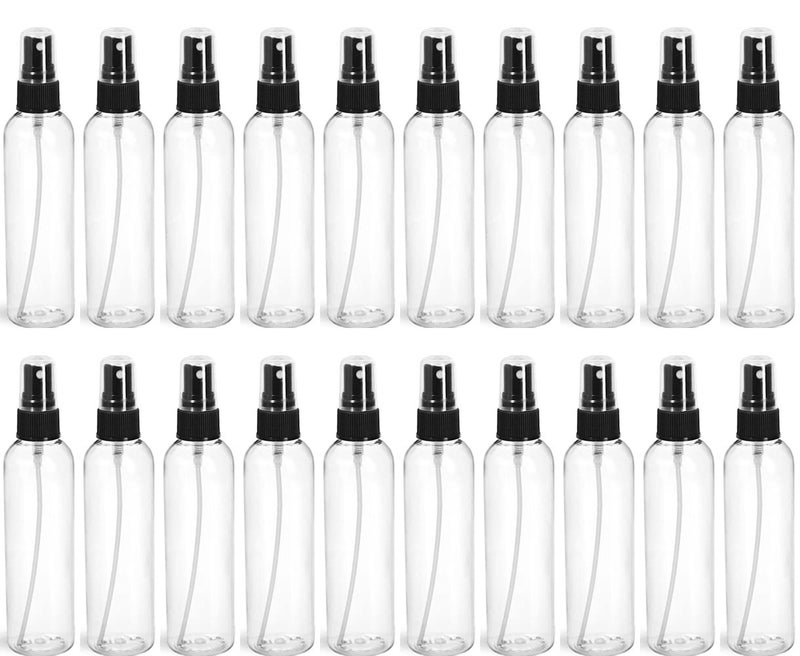 mastBus 20 pcs Black Plastic Spray Bottles for Essential Oils Small Empty Spray Bottle Fine Mist Spray 50 ml - Image 1