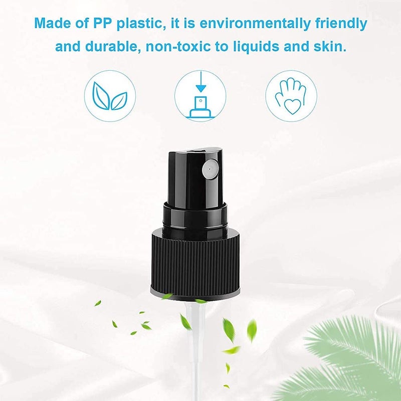 mastBus 20 pcs Black Plastic Spray Bottles for Essential Oils Small Empty Spray Bottle Fine Mist Spray 50 ml - Image 5
