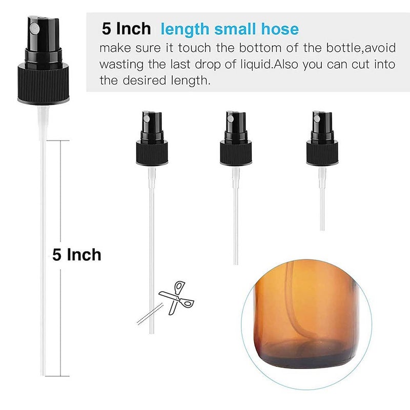 mastBus 20 pcs Black Plastic Spray Bottles for Essential Oils Small Empty Spray Bottle Fine Mist Spray 50 ml - Image 4