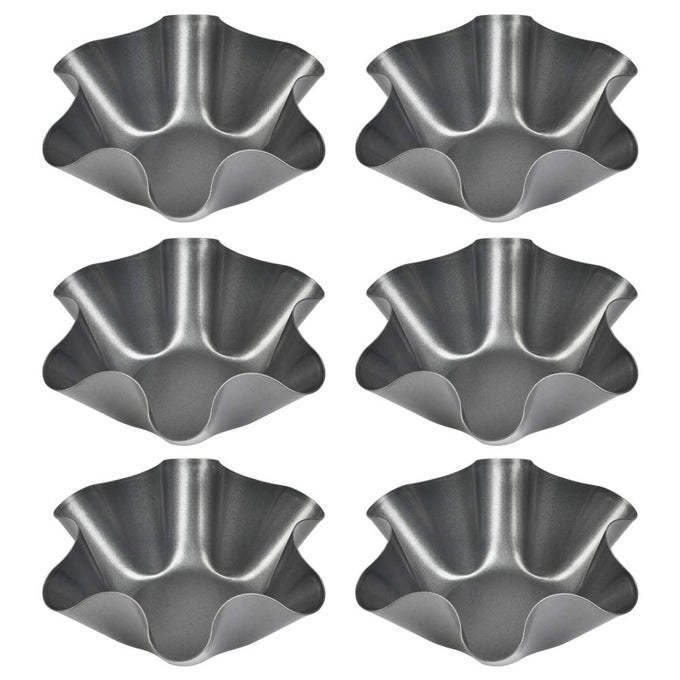 6 PACK TACO SALAD SHELL MOLD NONSTICK TACO BOWL SHELL MAKER EXTRA THICK STEEL TORTILLA SHELL MAKER 6 INCH CARBON STEEL TACO SALAD BOWL MAKER FOR KITCHEN