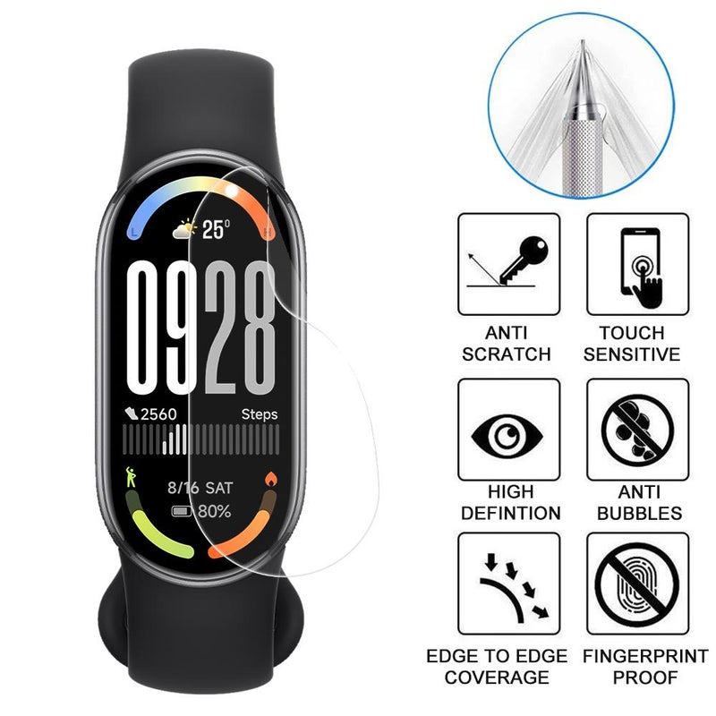 إيروريكس لساعة شاومي الذكية 10، 5 قطع من غشاء هيدروجيل ناعم، غطاء كامل، واقي أمامي - Image 3