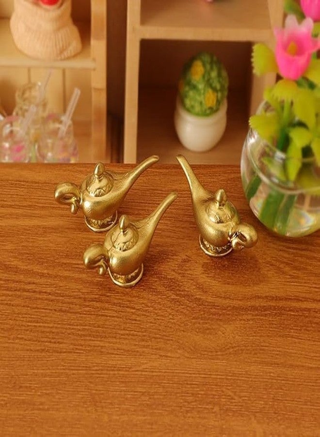 Zhuluck 2Pcs Gold 1/12 Miniature Aladdin Genie Lamp Decoration Accessories, Genie Lamp, Dollhouse Decor, Dollhouse Accessories - Image 5