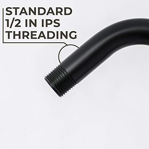 JS Jackson Supplies Shower Head Extension Arm by JS Jackson Supplies, 16 inch Assembled Length, High Arc Long Extender Pipe, Great for Rain Fall Showerhead, Black Finish - Image 5