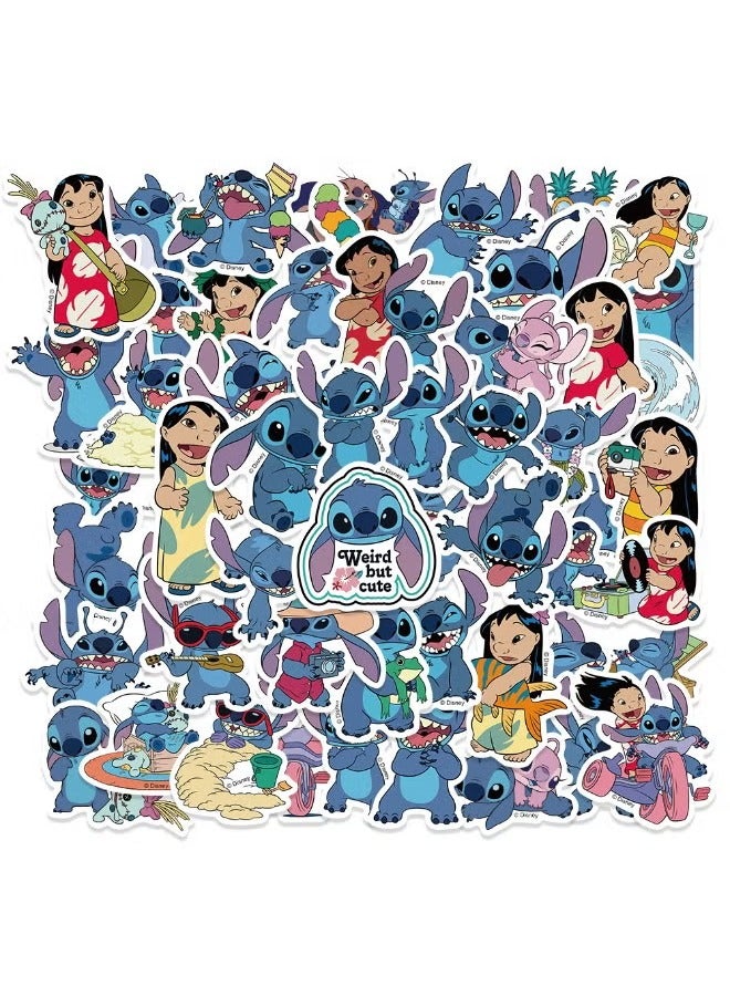 50PCS Lilo & Stitch Stickers Pack, Cartoon Vinyl Waterproof Sticker for Water Bottle, Laptop, PC, Case, Car, Notebook, Skateboard, Journal, Aesthetic Stickers as Gifts for Kids, Teens, Girls - Image 1